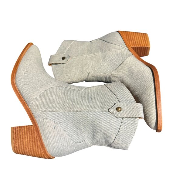 7 For All Mankind Womens Denim Blue Western Cowboy Ankle Boots, Size 36 NWOB - Picture 7 of 10